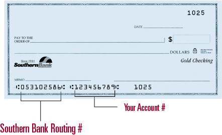 Southern Bank Check